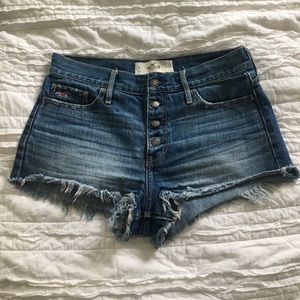 Hollister Distressed High-Waisted Shorts